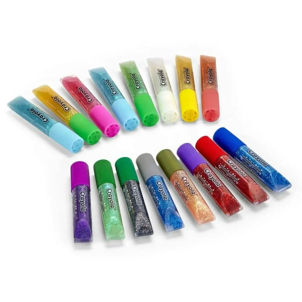 16pc Crayola Washable Glitter Glue Sparkly Colour Tubes Art/Craft Kids 3y+