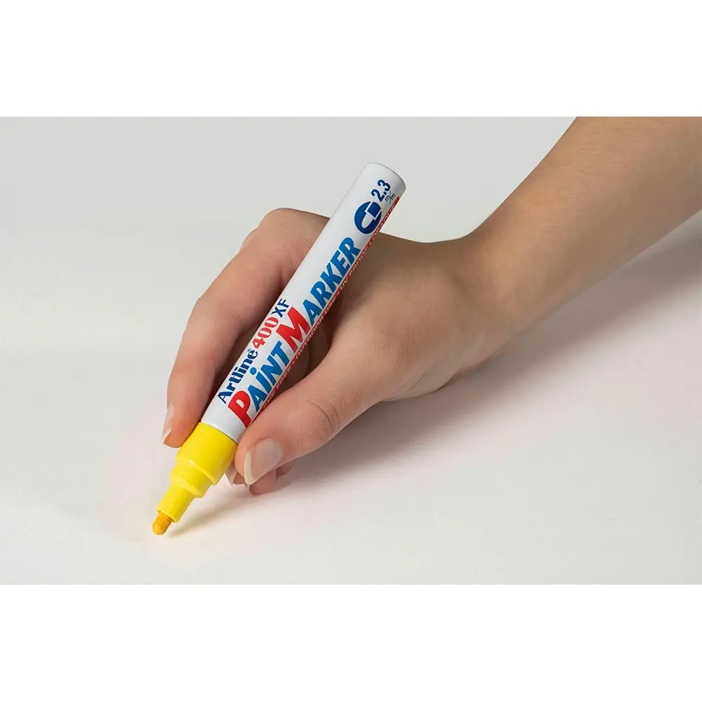 12PK Artline 400 Permanent Paint Marker 2.3mm Bullet Nib - Yellow