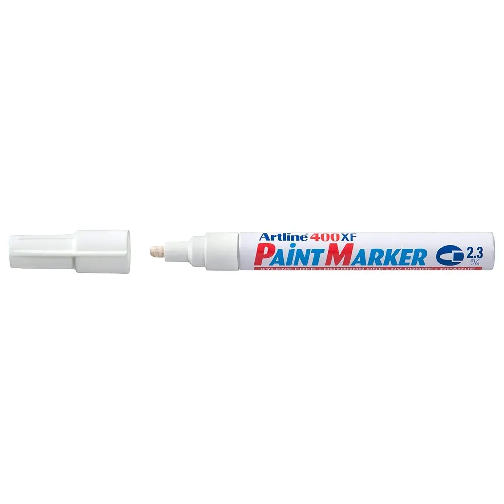 12PK Artline 400 Permanent Paint Marker 2.3mm Bullet Nib - White Hs