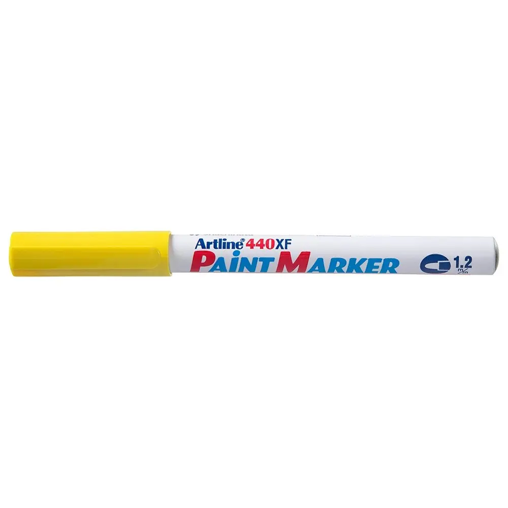 12PK Artline 440 Permanent Paint Marker 1.2mm Bullet Nib - Yellow