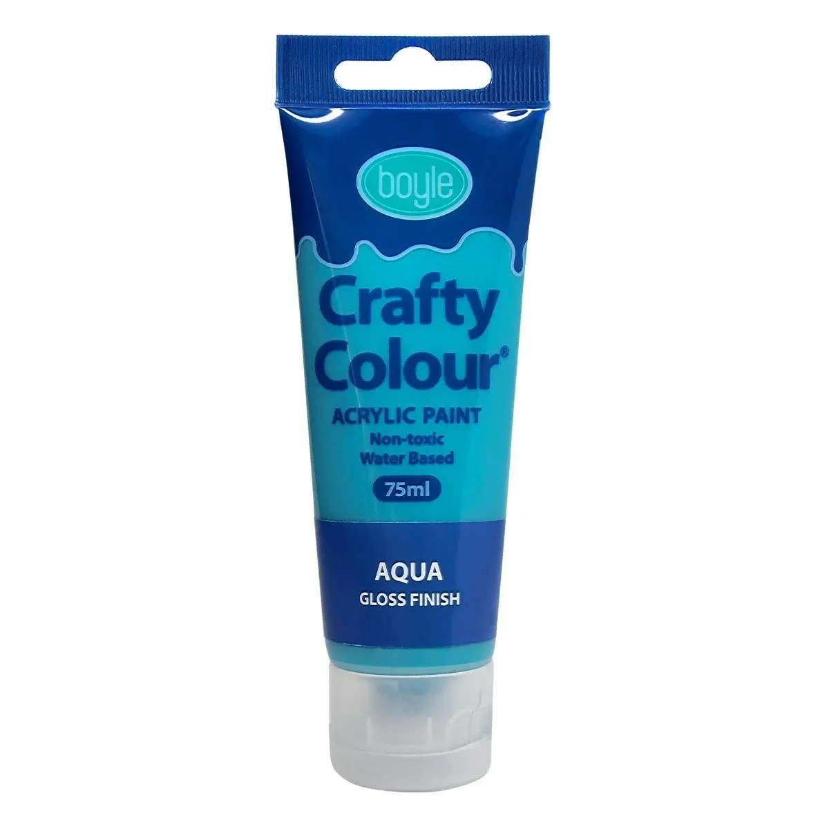 5x Crafty Colour Art/Craft 75ml Non-Toxic Acrylic Paint Tube Aqua Gloss Finish