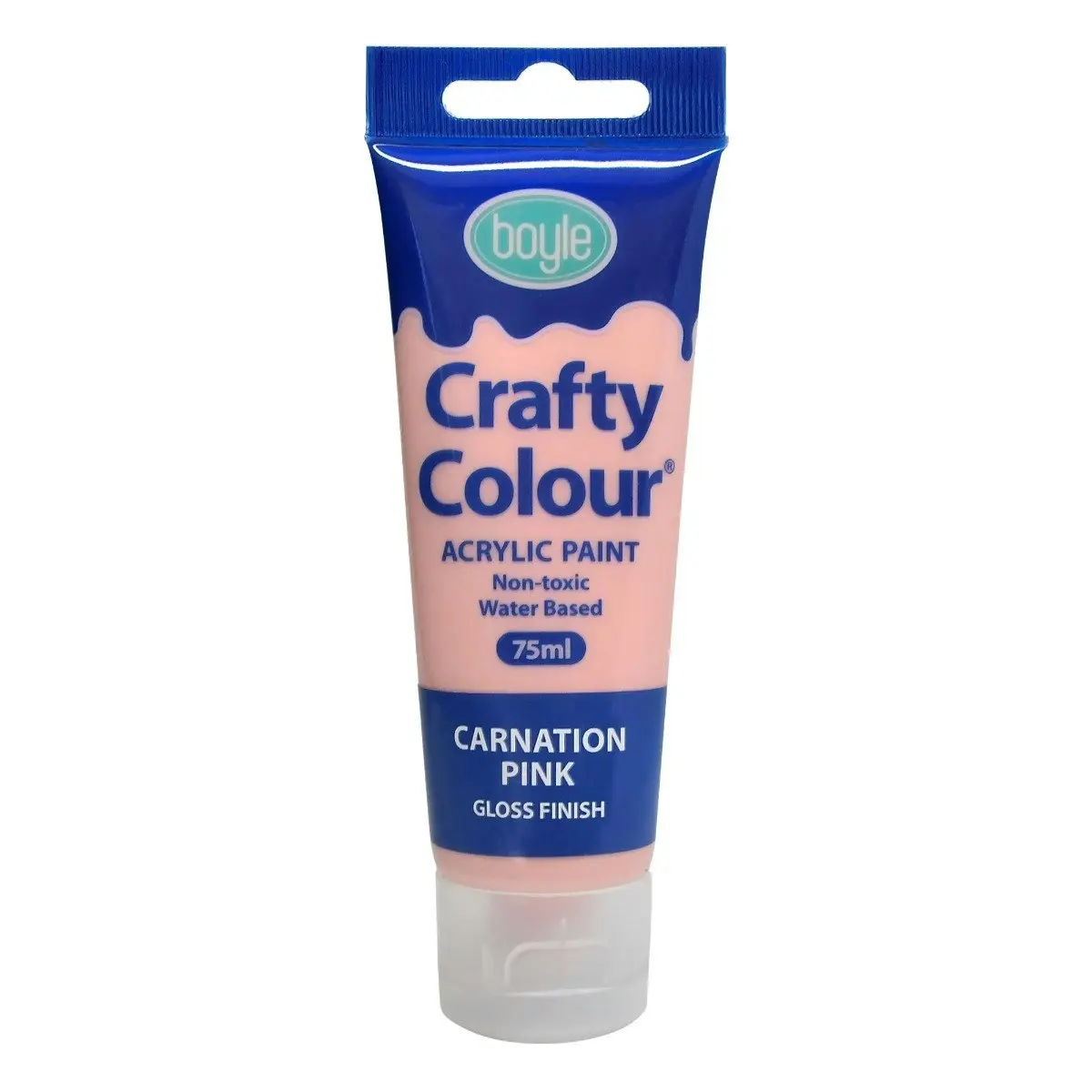 5x Crafty Colour Art 75ml Non-Toxic Acrylic Paint Carnation Pink Gloss Finish