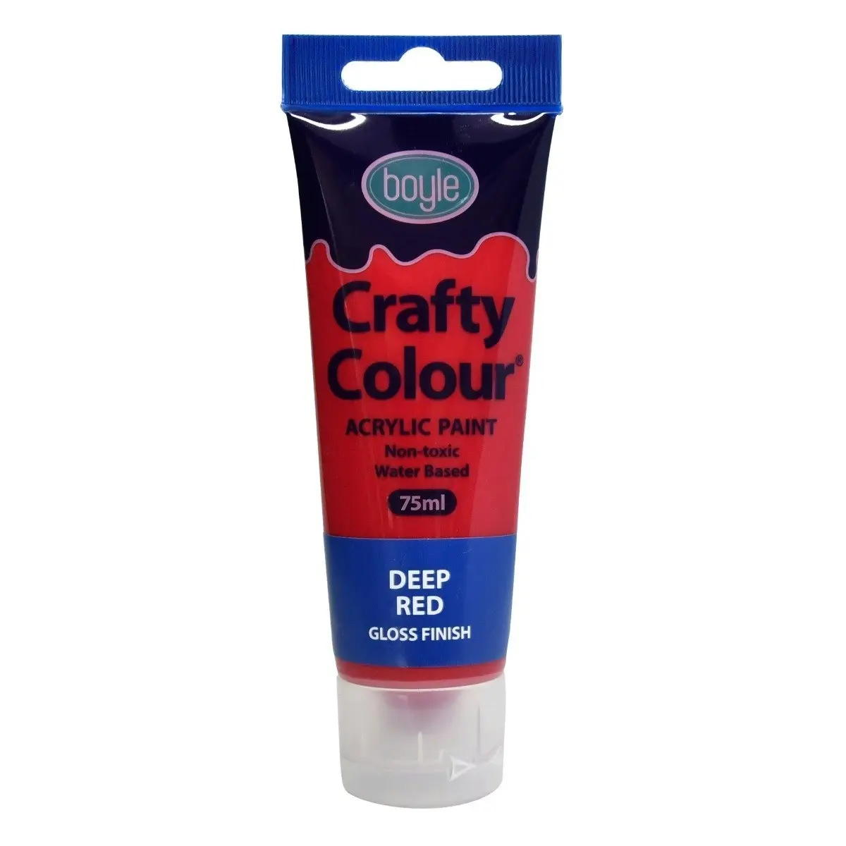 5x Crafty Colour Art 75ml Non-Toxic Acrylic Paint Tube Deep Red Gloss Finish