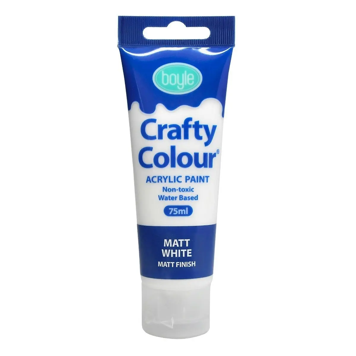 5x Crafty Colour Art/Craft 75ml Non-Toxic Acrylic Paint Tube White Matt Finish