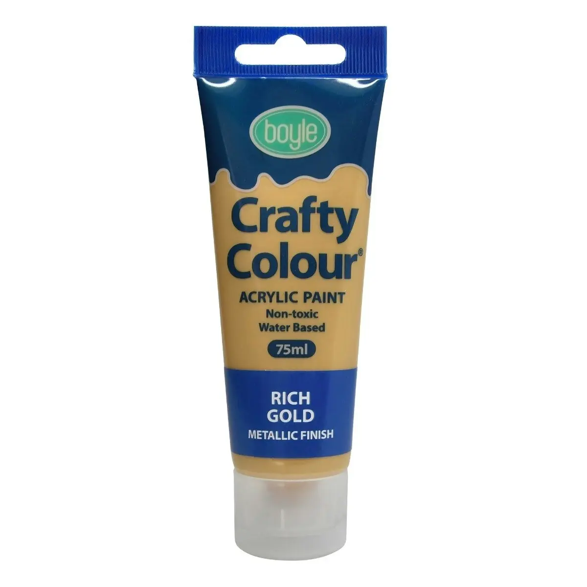 5x Crafty Colour Art 75ml Acrylic Paint Tube Water-Based Metallic Rich Gold