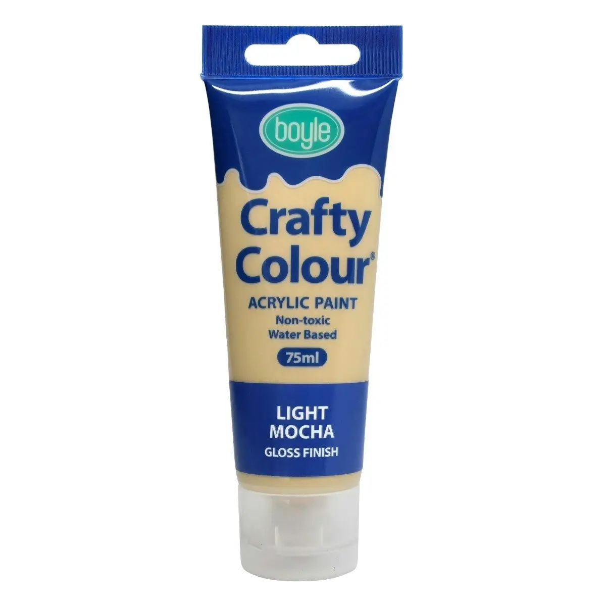 5x Crafty Colour Art/Craft Water-Based 75ml Acrylic Gloss Paint Tube Light Mocha