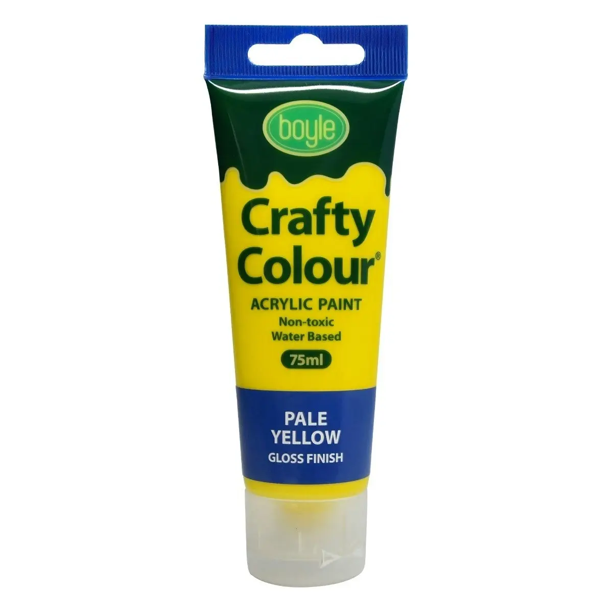 5x Crafty Colour Art/Craft Water-Based 75ml Acrylic Gloss Paint Tube Pale Yellow