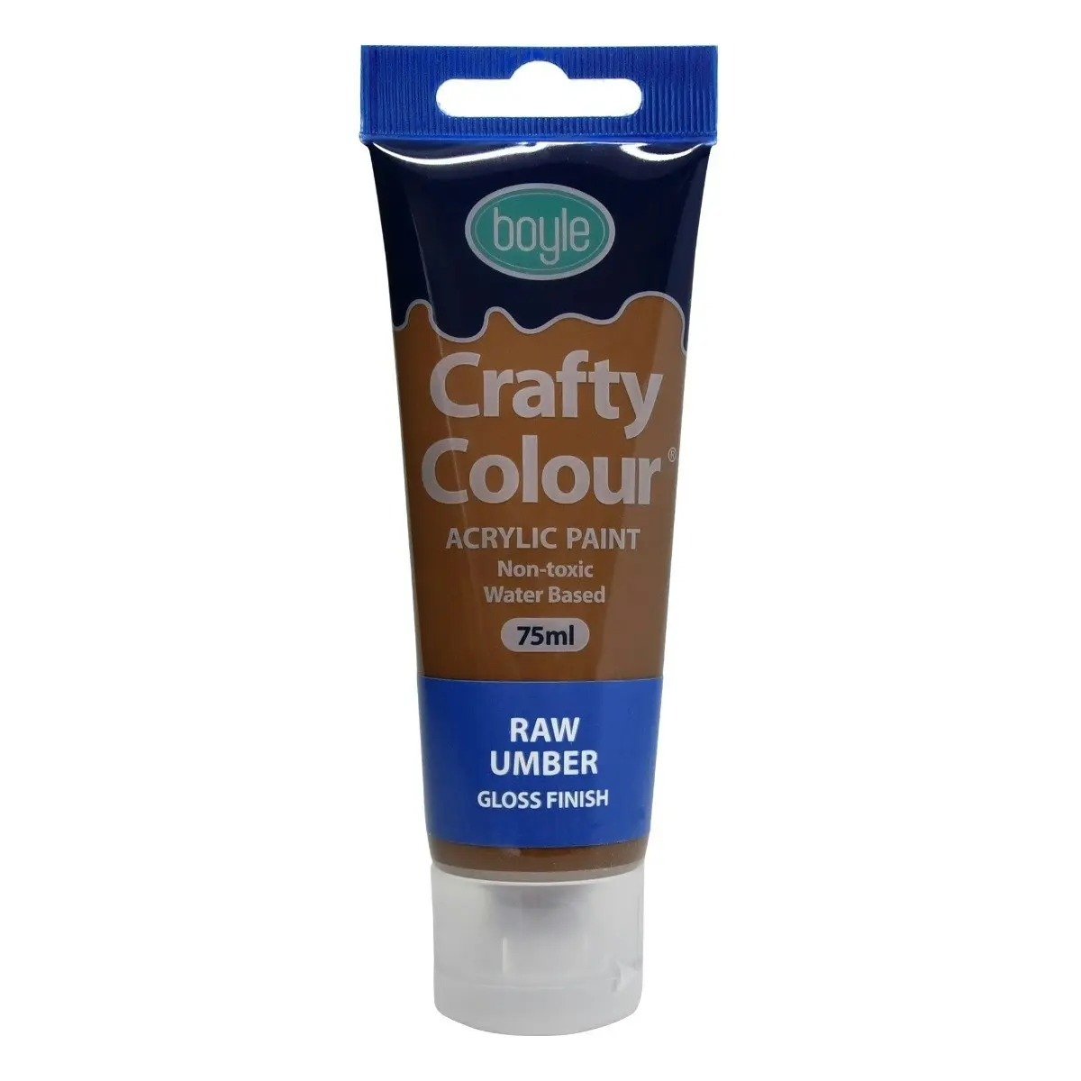 5x Crafty Colour Water-Based 75ml Acrylic Paint Art Non-Toxic Gloss Raw Umber