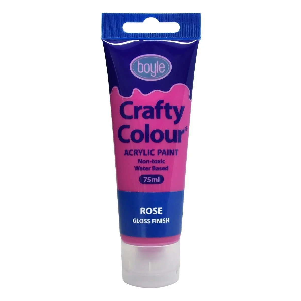 5x Crafty Colour Water-Based 75ml Acrylic Paint Art/Craft Non-Toxic Gloss Rose