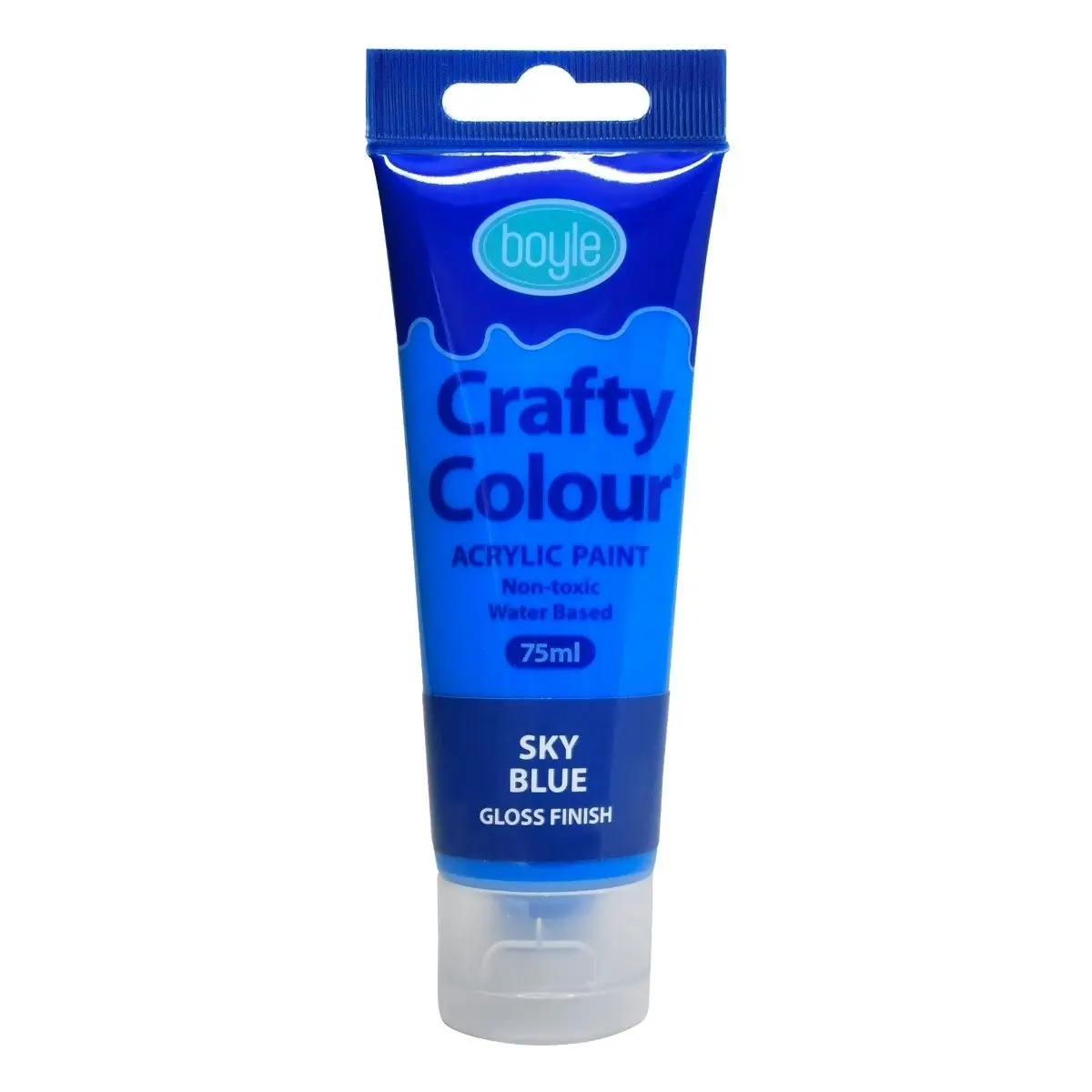 5x Crafty Colour Water-Based 75ml Acrylic Paint Art Non-Toxic Gloss Sky Blue