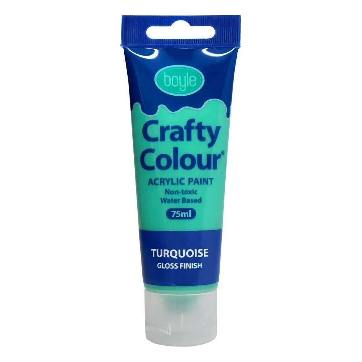 5x Crafty Colour Water-Based 75ml Acrylic Paint Art Non-Toxic Gloss Turquoise