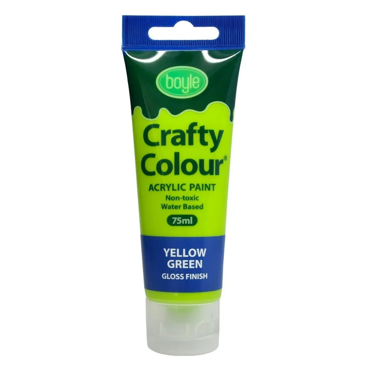 5x Crafty Colour Water-Based 75ml Acrylic Paint Art Non-Toxic Gloss Yellow Green