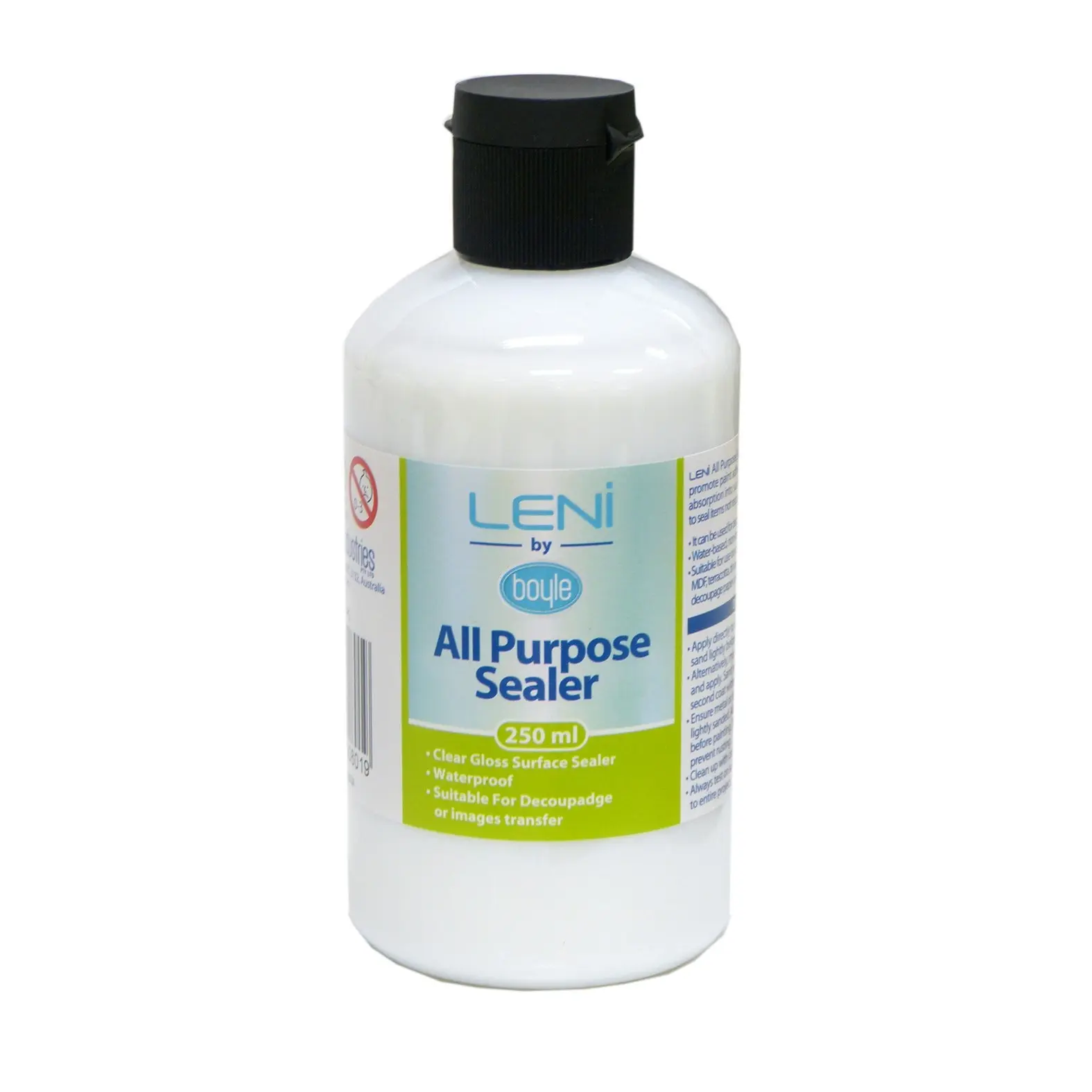 2x Boyle Leni All Purpose 250ml Clear Gloss Surface Sealer Non-Toxic Water Based