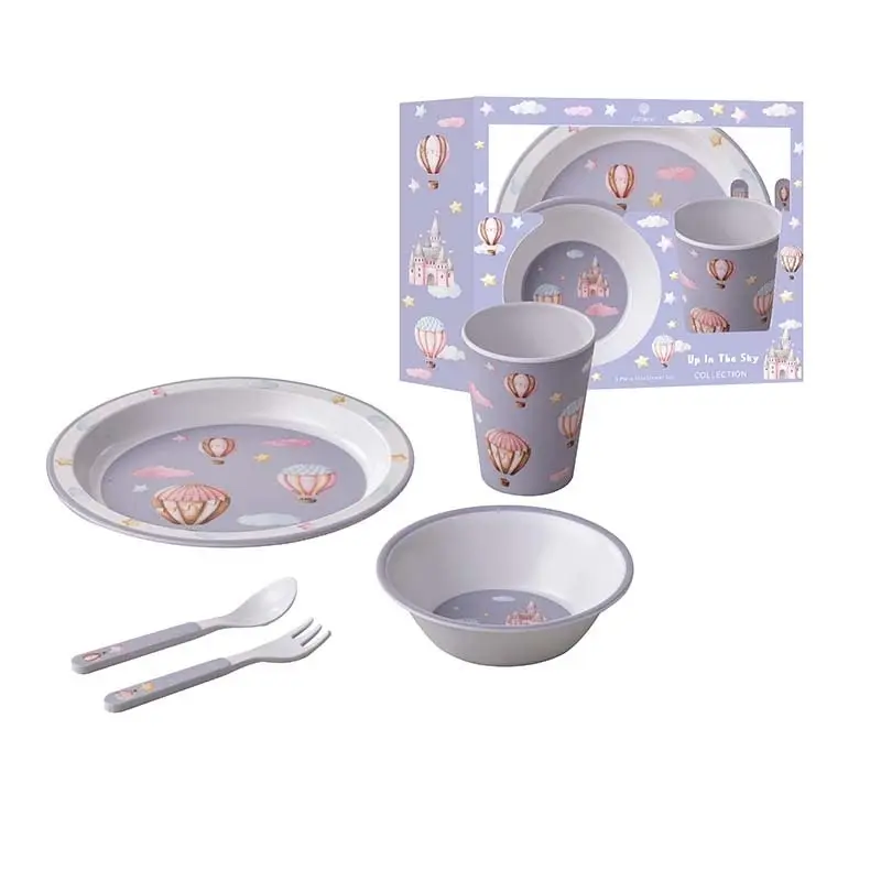 5pc Ashdene Up In The Sky Kids Melamine Cup/Bowl/Plate/Fork/Spoon Dinner Set