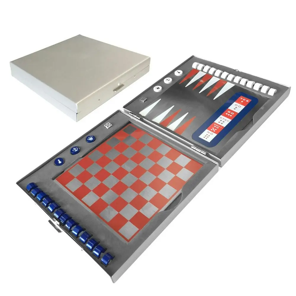 Classic 7in1 Travel Magnetic Backgammon/Checkers/Tic Tac Toe/Chess Board Games