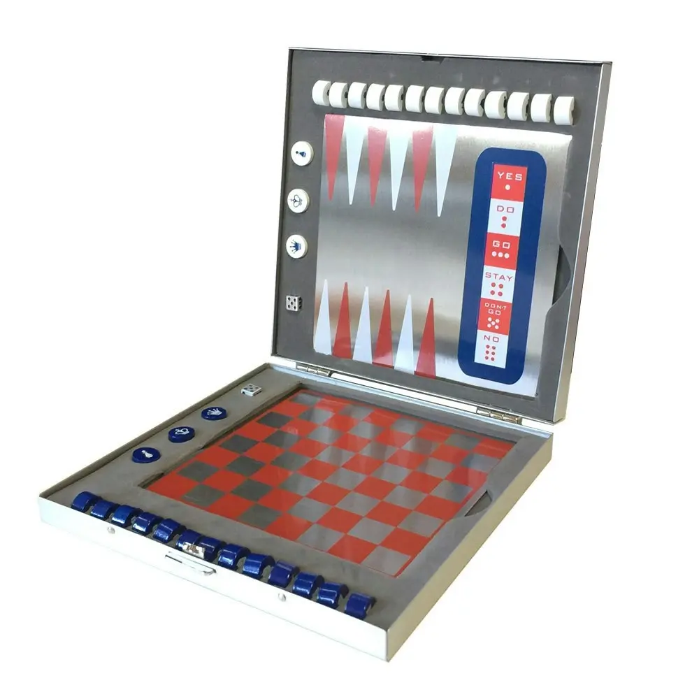 Classic 7in1 Travel Magnetic Backgammon/Checkers/Tic Tac Toe/Chess Board Games