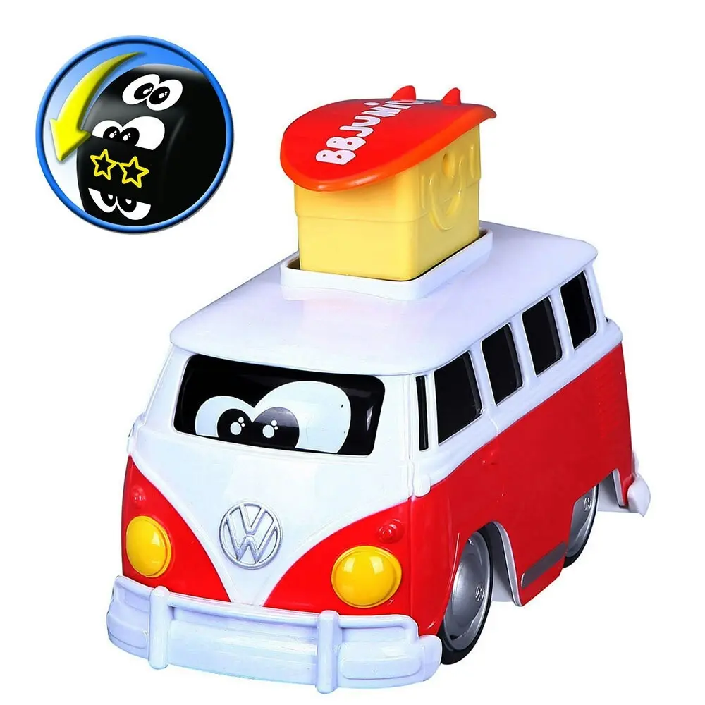 BB Junior 15cm Volkswagen Expression Changes/Press & Go Bus Toy Kids 9m+ Red