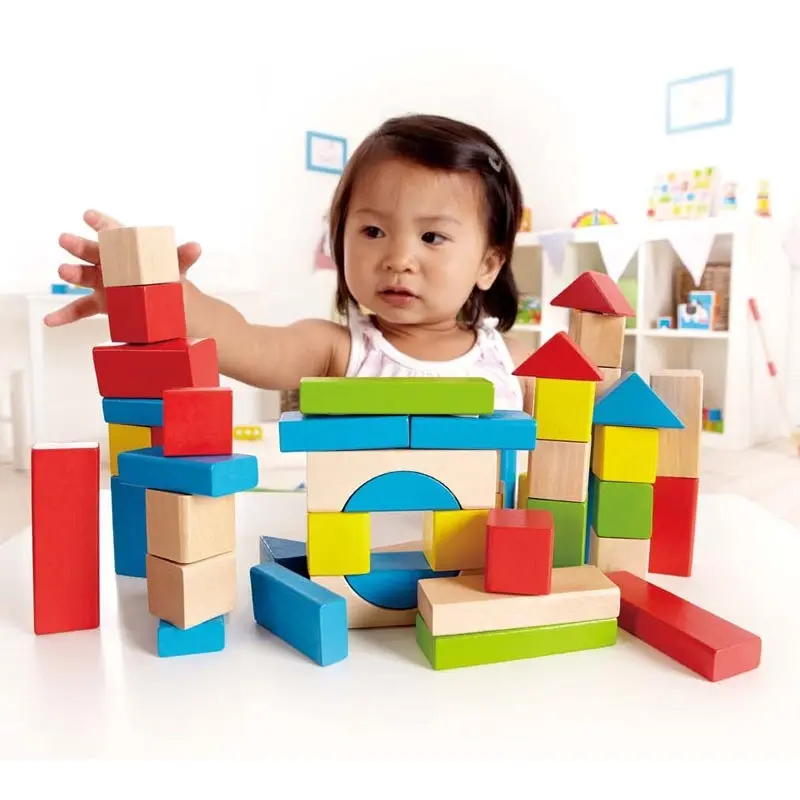 50pc Hape Maple Educational/Activity Building/Stacking Blocks Toy Kids/Baby 12m+