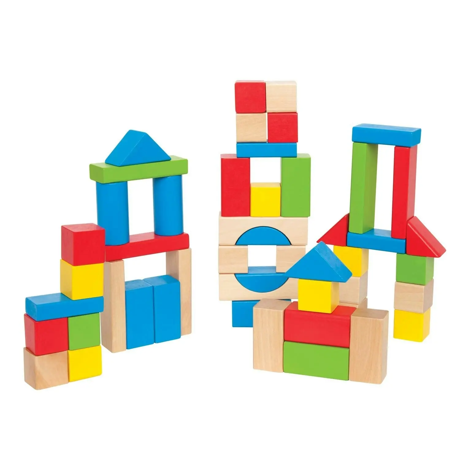 50pc Hape Maple Educational/Activity Building/Stacking Blocks Toy Kids/Baby 12m+