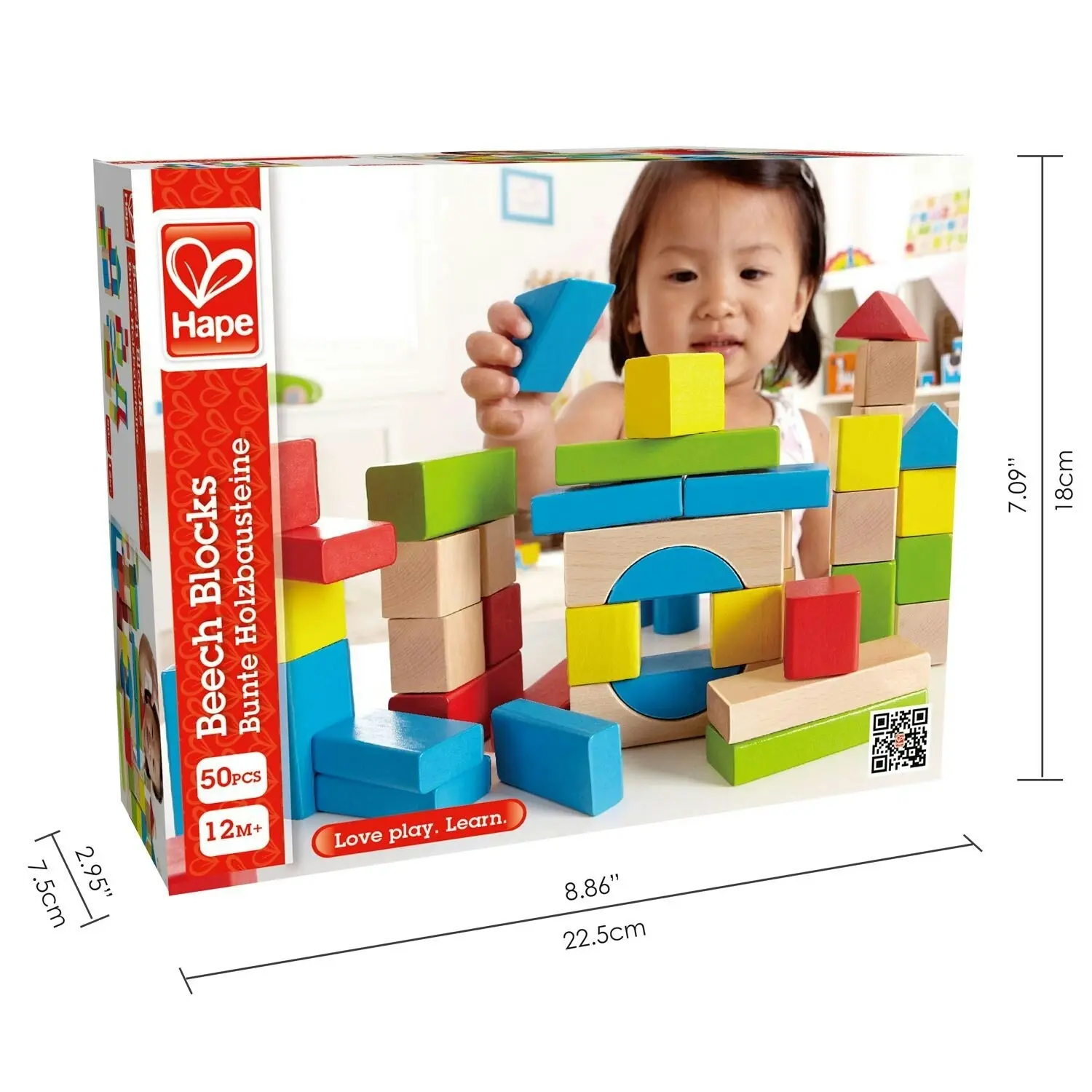 50pc Hape Maple Educational/Activity Building/Stacking Blocks Toy Kids/Baby 12m+