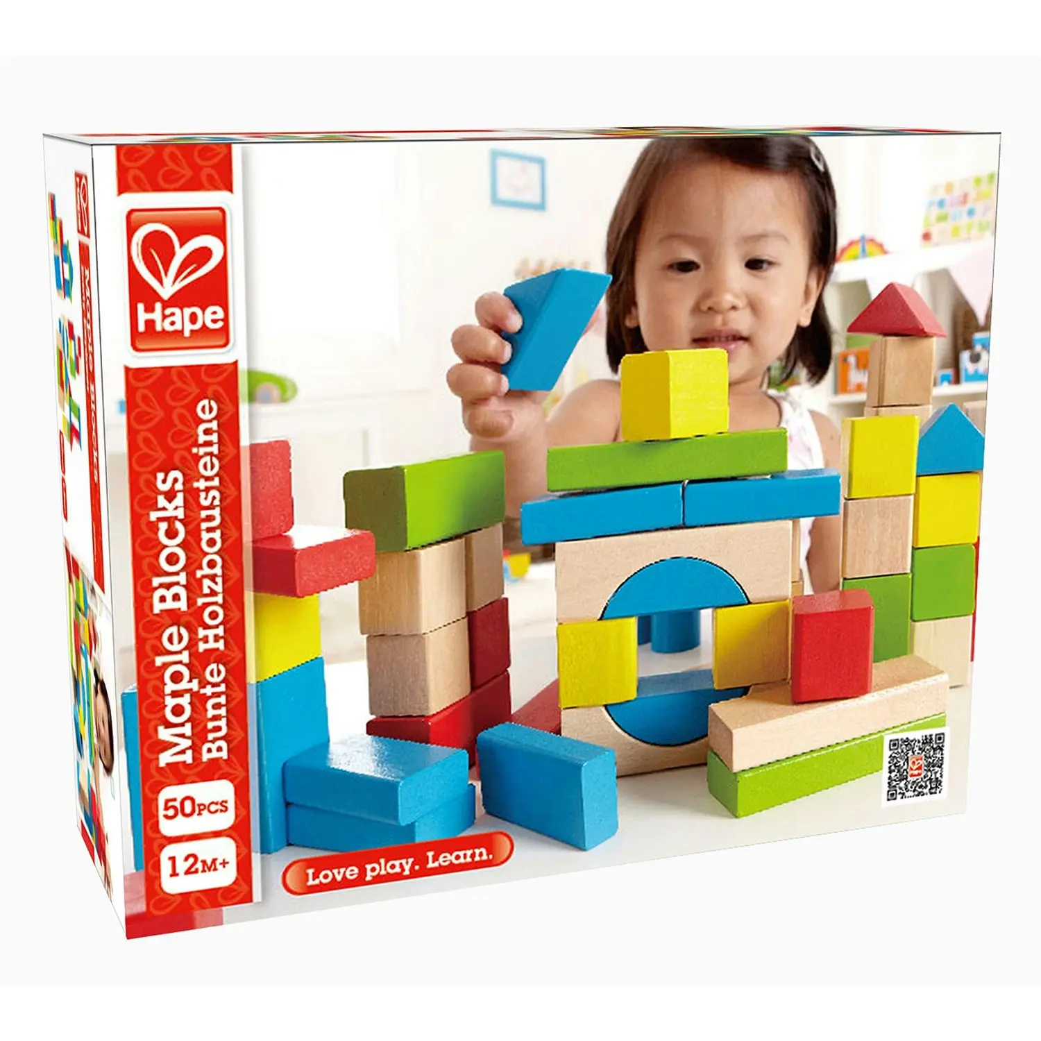 50pc Hape Maple Educational/Activity Building/Stacking Blocks Toy Kids/Baby 12m+