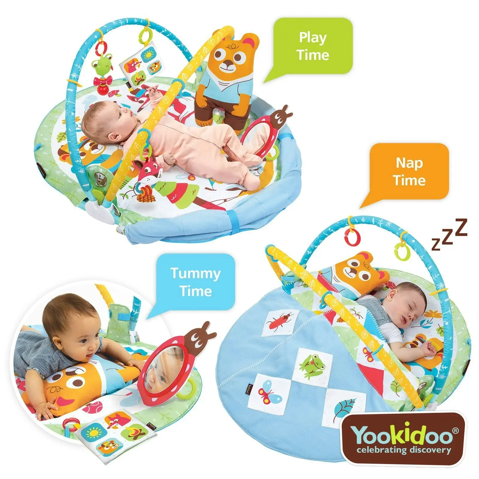 Yookidoo Play'n' Nap Gymotion Activity Gym Mat Kids/Baby/Toddler/Toys 0-12m