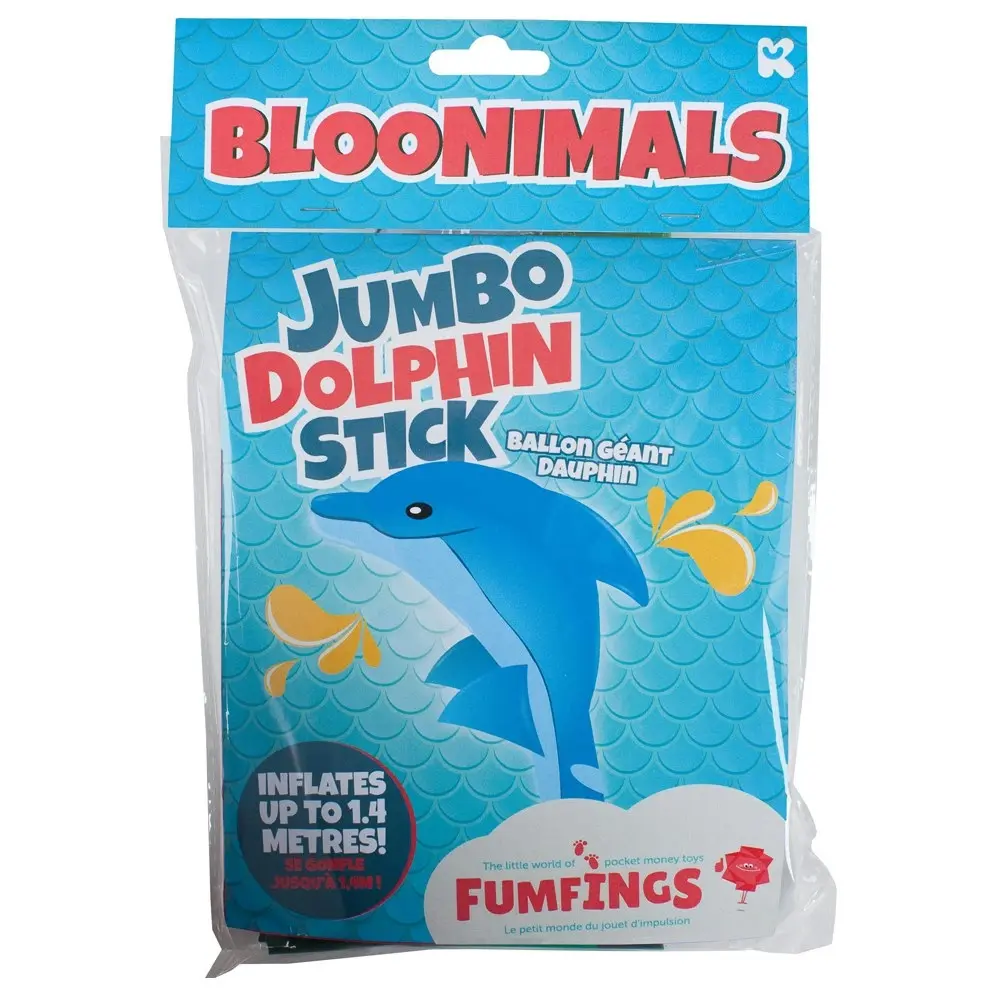 2x Fumfings Novelty 23cm Bloonimals Inflatable Dolphin Balloon Birthday Party