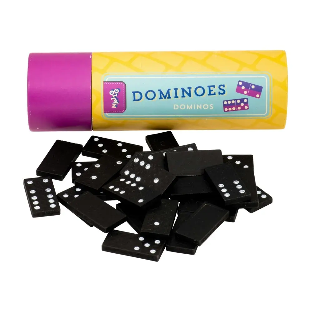 2x Majigg Dominoes in Tube 18cm Fun Activity Family Play Game Toys Kids 3y+ Asst