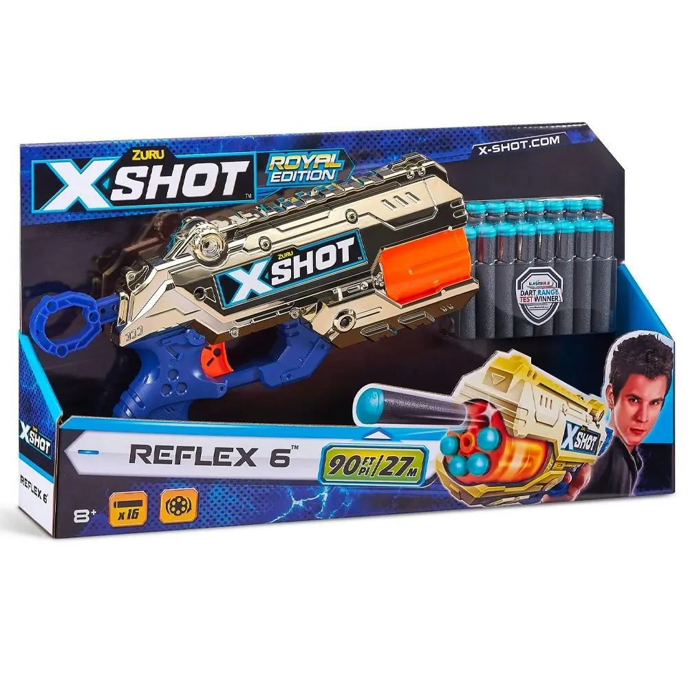 ZURU XSHOT Royale Edition Reflex 6 Blaster Kids/Teen Toy Gun/Luncher/Shooter 8+