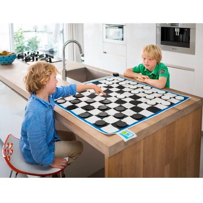 BS Toys 85cm Giant Outdoor Kids Board Game Wooden Checkers Learning Game Set