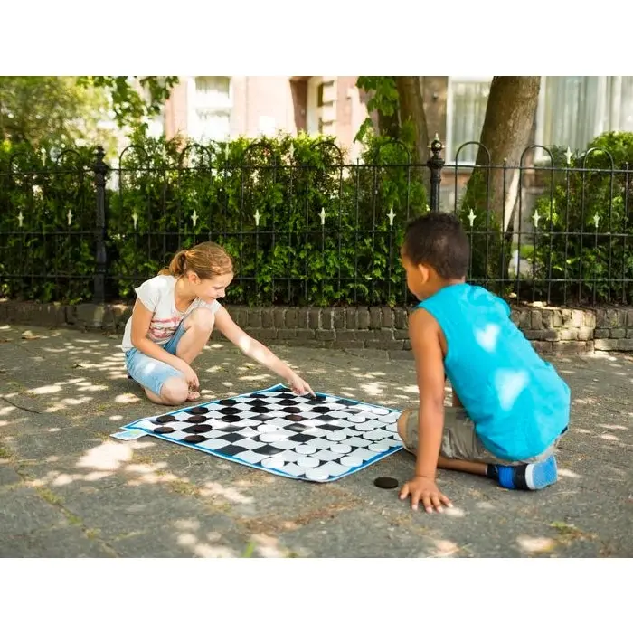 BS Toys 85cm Giant Outdoor Kids Board Game Wooden Checkers Learning Game Set