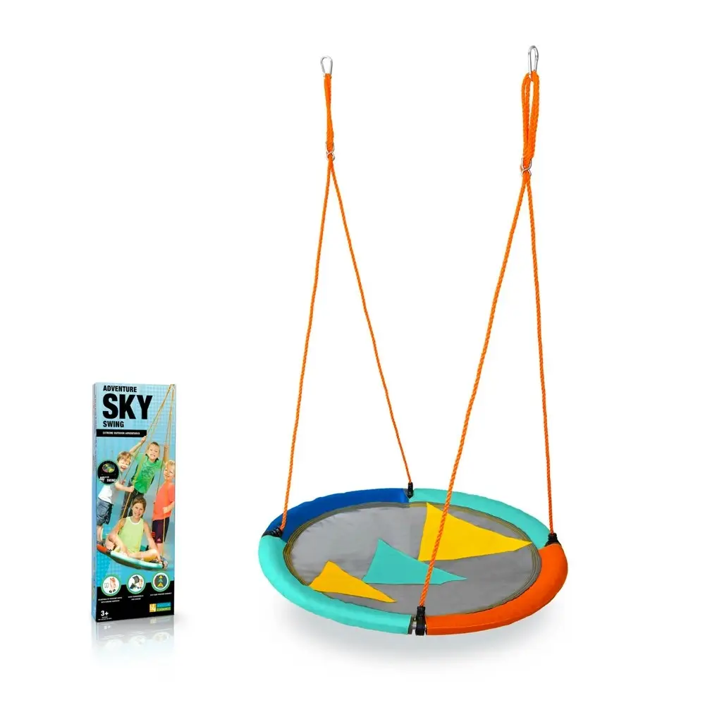 Slackers 102cm Sky Adventure Round Kids Tree/Ceiling Hanging Swing