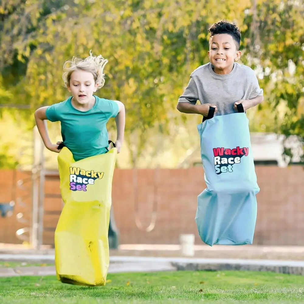 16pc 4Fun Wacky Race Obstacle Course Game Hop Sacks/Balls Set Kids/Family Toy 3+