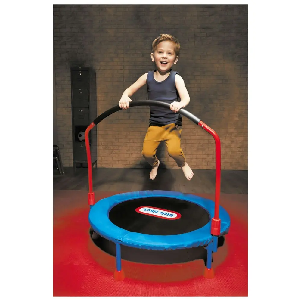 Little Tikes 3' Easy Store Folding Indoor Trampoline w/ Bar Fun Toy Kids/Toddler