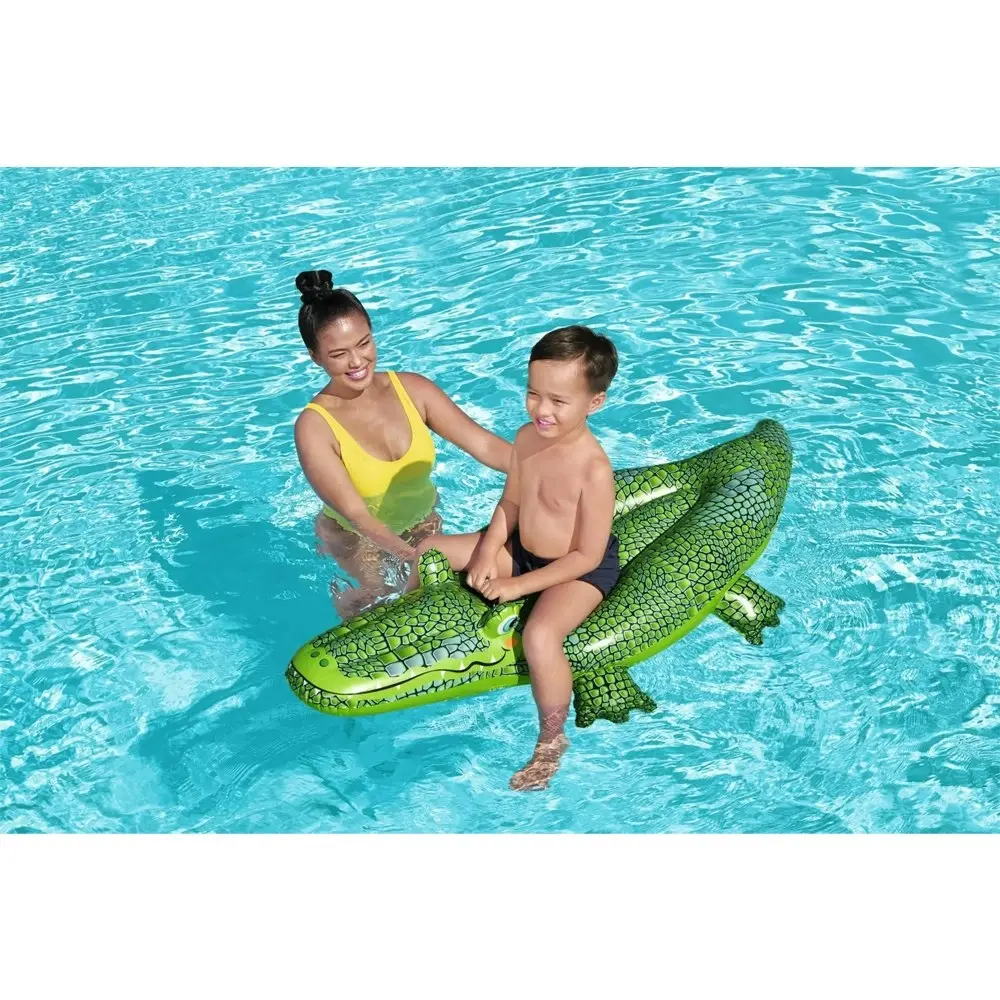 Bestway 152cm Inflatable Crocodile Pool/Beach Ride On Toy Kids/Children 3y+