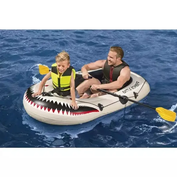 Bestway 196cm Inflatable Boat Battle Bomber Water Raft w/ 2x Paddles Set 6y+