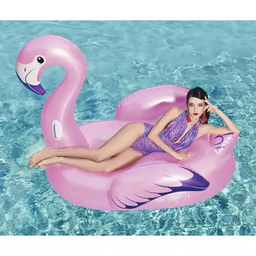 Bestway Luxury 1.73x1.70m Inflatable Flamingo Rider Water Pool Ride On Float