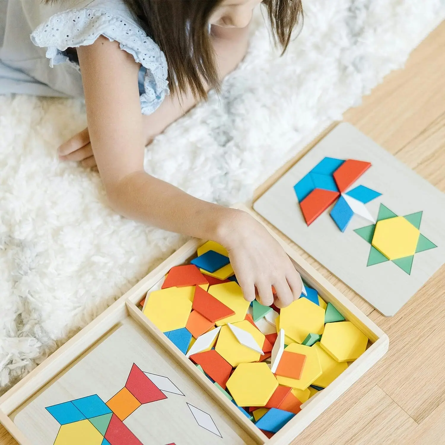 120pc Melissa & Doug Wooden Pattern Blocks & Boards Shapes Kids/Children Toy 3y+