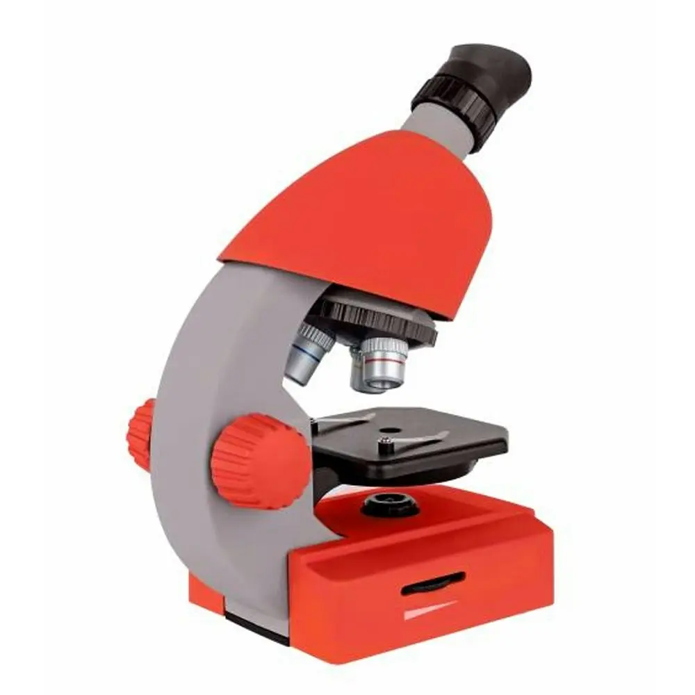 Bresser Junior Kids Science Lab 40x-640x Microscope w/ Smartphone Holder Red