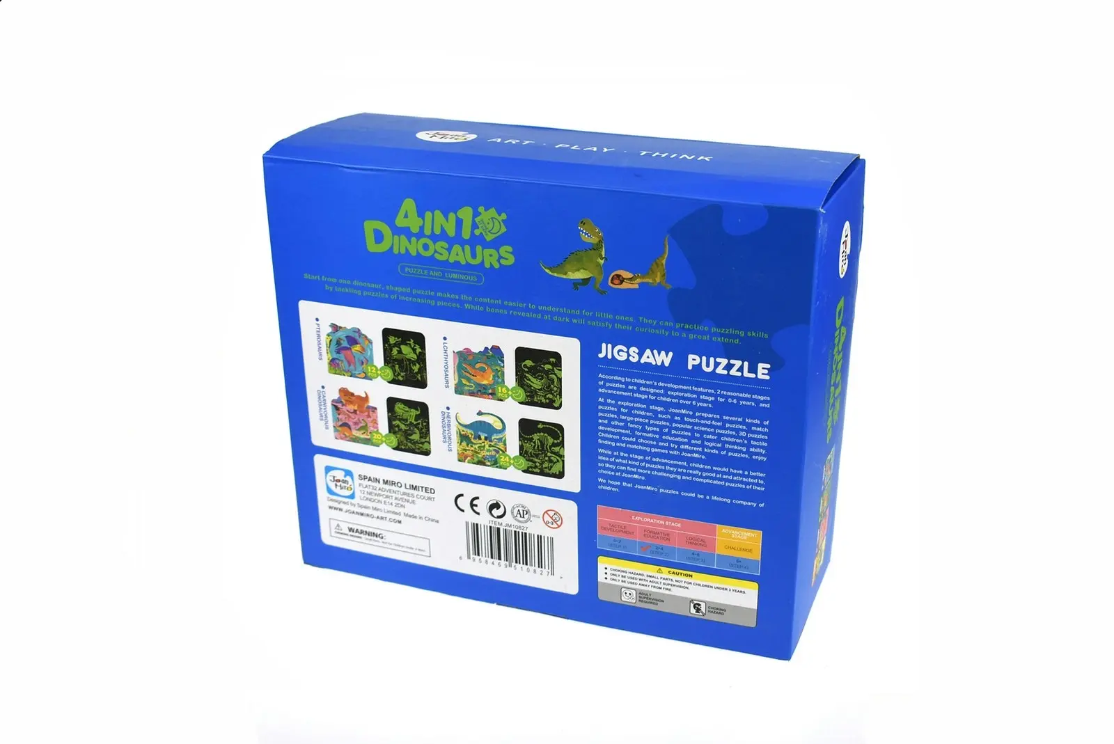 Jarmelo 4 In 1 Dinosaurs Glow In The Dark Jigsaw Puzzle Set For Children 3+