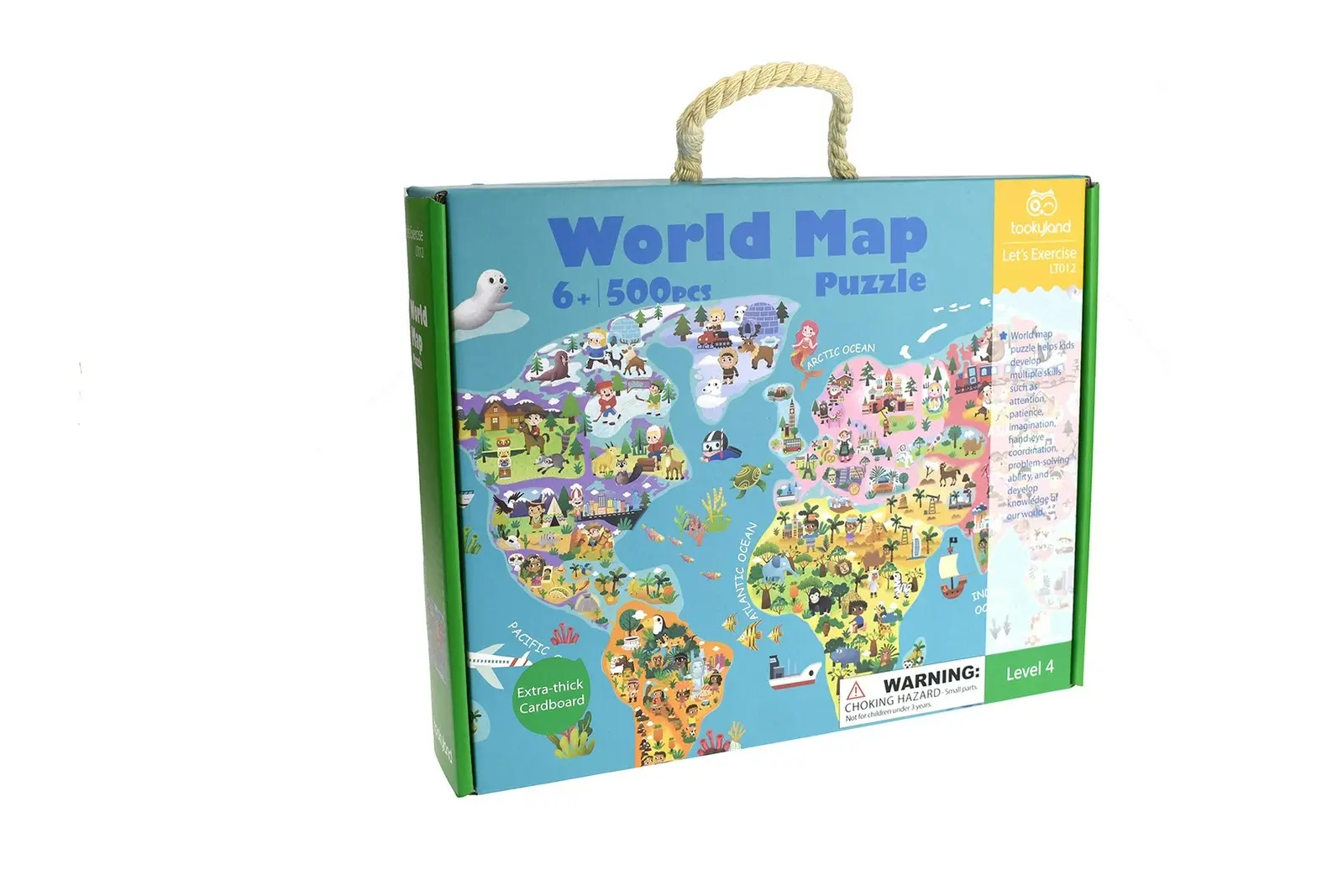 500pc Tookyland World Map Kids/Children's Junior 61 x 46cm Jigsaw Puzzle 6+