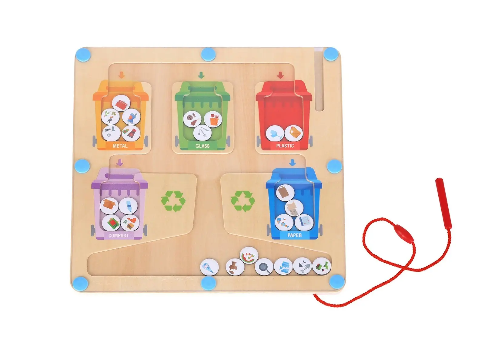 Tooky Toy Recycling Magnetic Maze Fun Sensory Sorting Game Kids/Toddler Play 3+