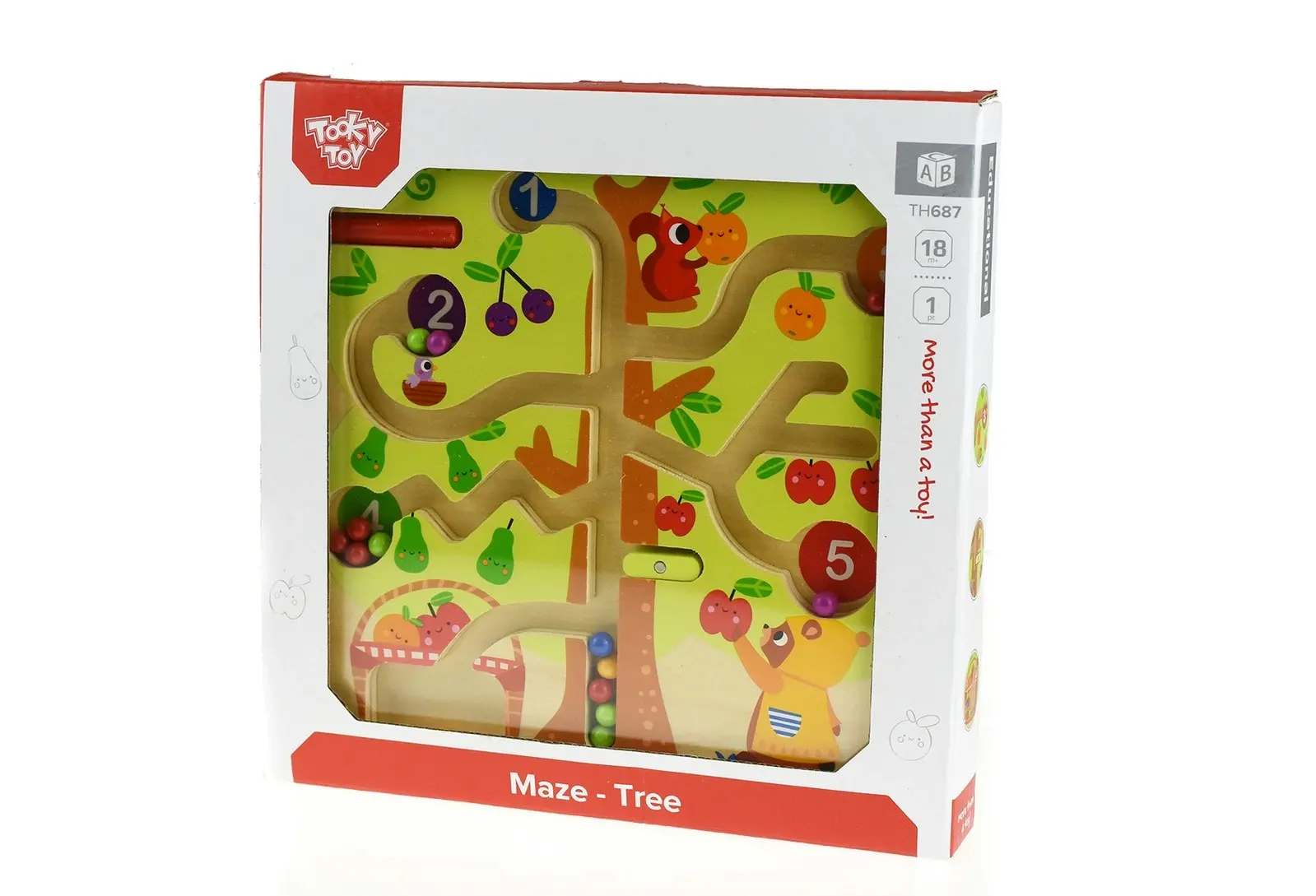 Tooky Toy Counting Fruit Ball Maze Tree Kids/Toddler Interactive Fun Play 18m+