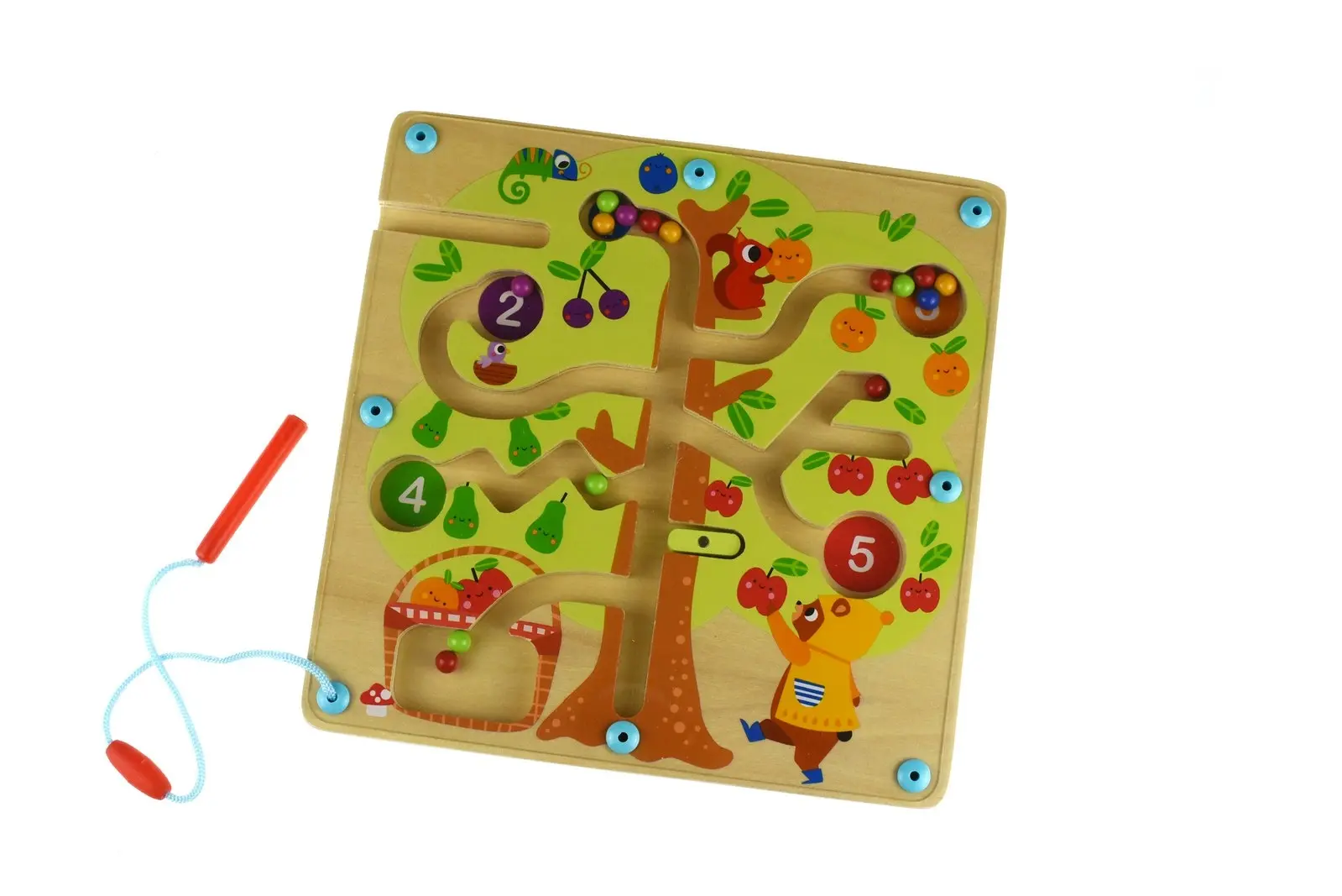 Tooky Toy Counting Fruit Ball Maze Tree Kids/Toddler Interactive Fun Play 18m+