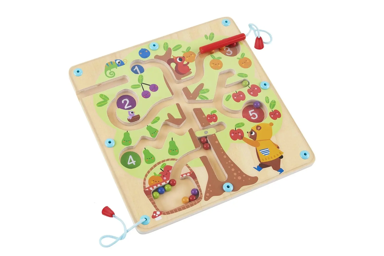 Tooky Toy Counting Fruit Ball Maze Tree Kids/Toddler Interactive Fun Play 18m+