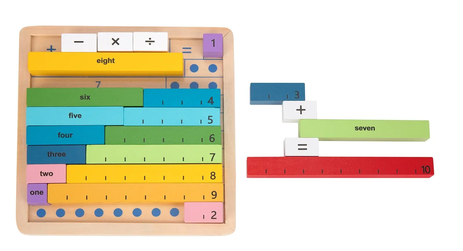 Tooky Toy Maths Learning Rods Counting/Educational Game Board Kids/Toddler 3+