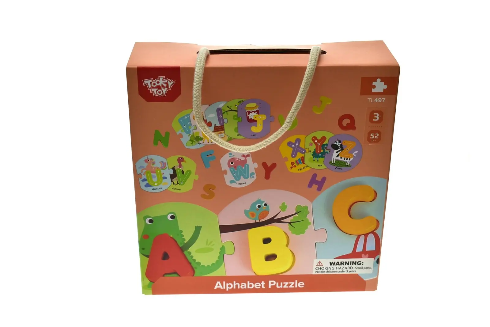 Tooky Toy Learning Alphabet Kids/Toddler Wooden Alphabet Puzzle In Carry Box 3+