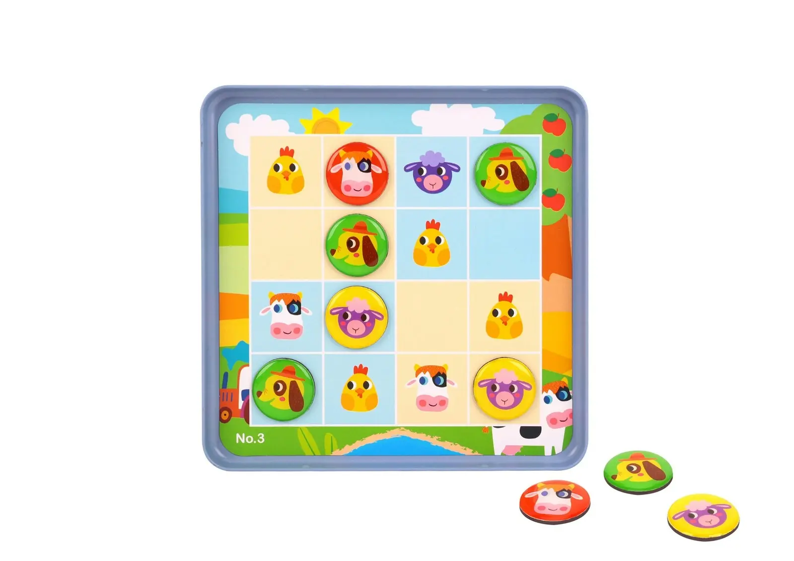 Tooky Toy Kids/Children's Farm Themed Sudoku Tabletop Educational Fun Game 3+