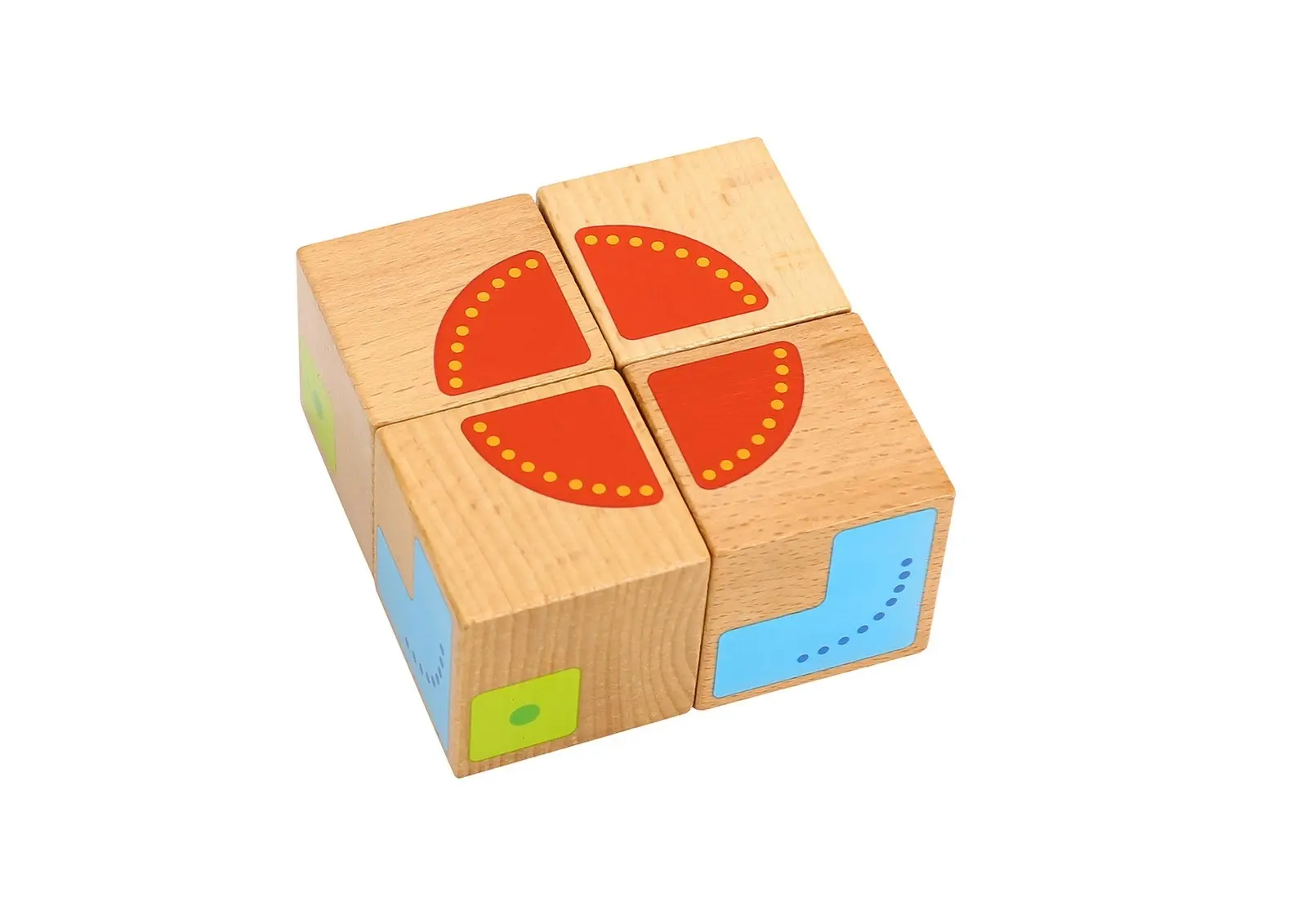 Tooky Toy Kids/Toddler Interactive Wooden Block Pattern 4cm Learning Puzzle 18m+