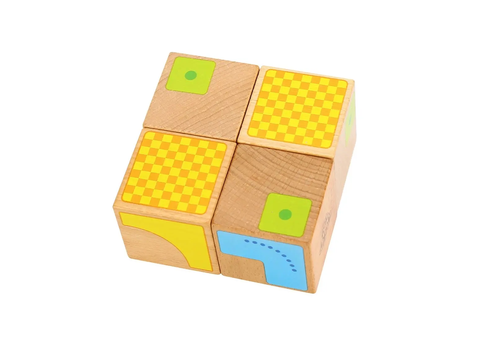 Tooky Toy Kids/Toddler Interactive Wooden Block Pattern 4cm Learning Puzzle 18m+